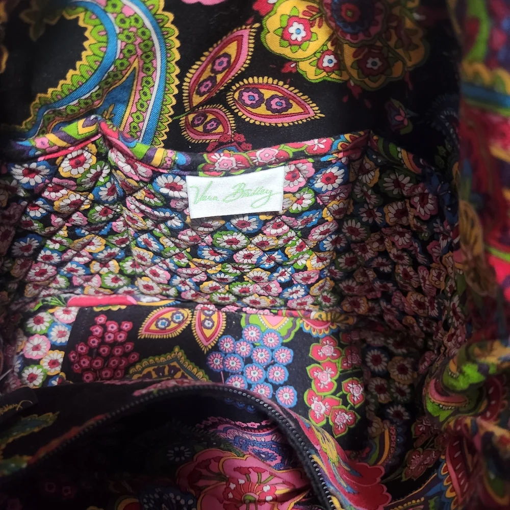 Vera Bradley Symphony in Hue Multi-Color Paisley Quilted Shoulder Hipster Bag.